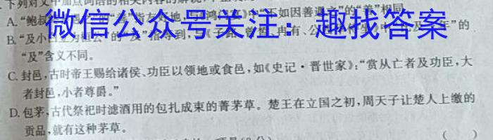2023年湖南新高考教学教研联盟高二5月联考语文