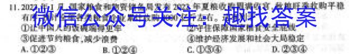 安徽省十联考2024-2023学年度第二学期高二期中联考q地理