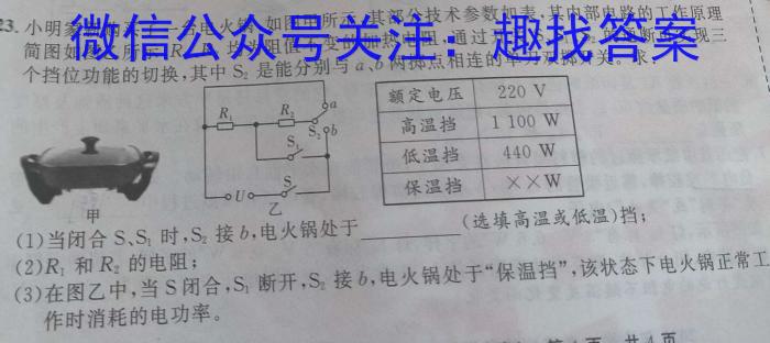 2023衡水金卷先享题压轴卷 新教材A(一)物理.