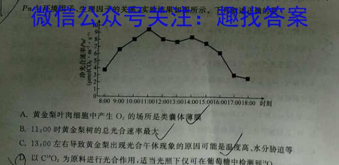 同一卷·高考押题2023年普通高等学校招生全国统一考试(一)生物