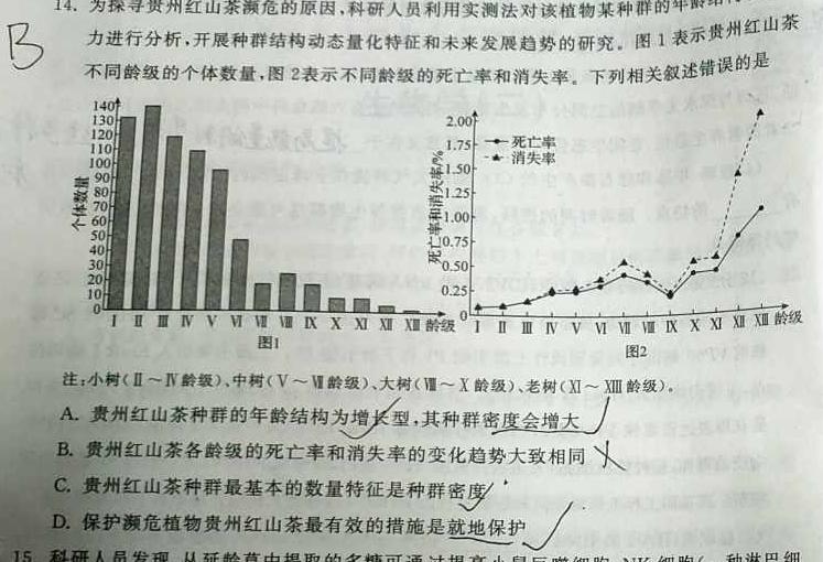 学林教育2023年陕西省初中学业水平考试·名师导向模拟卷(三)生物