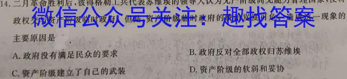 湖北省2022-2023学年度下学期期中新洲区部分学校高中二目标检测政治试卷d答案