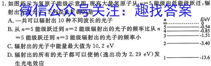 2023考前信息卷·第七辑 重点中学、教育强区 考前猜题信息卷(三)l物理