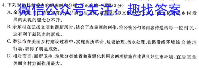皖智教育 安徽第一卷·省城名校2023年中考最后三模(一)语文