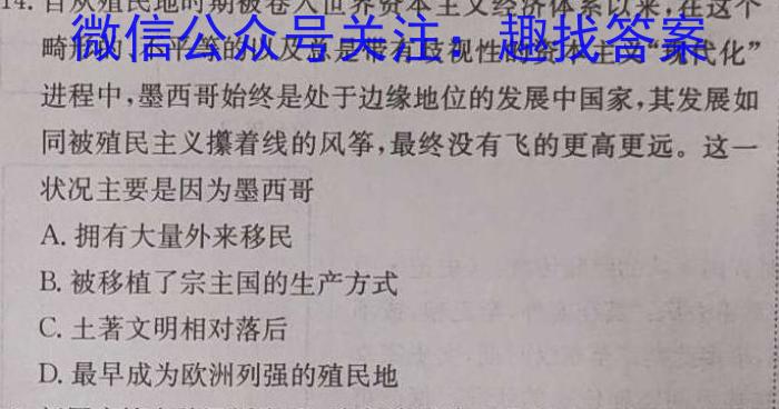 2023年安徽省中考冲刺卷(二)历史