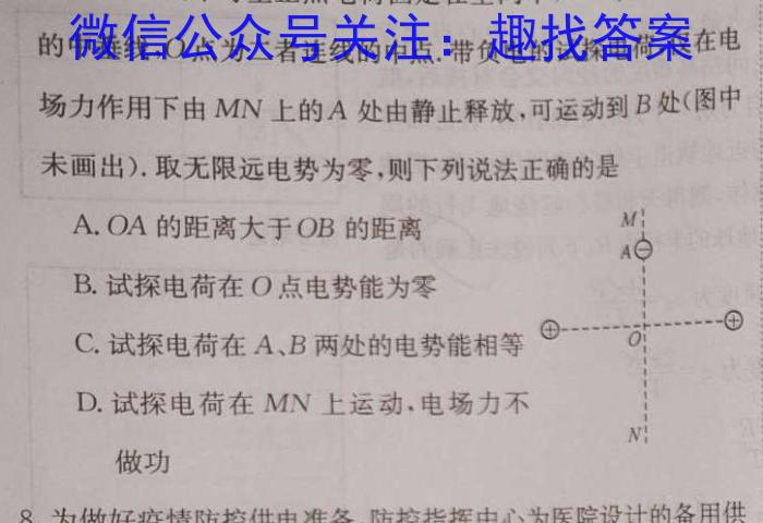 炎德英才大联考 长沙市一中2023届模拟试卷(一)物理.