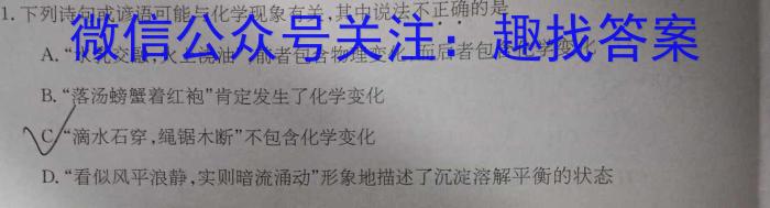 山西省2023年八年级下学期4月联考（23-CZ166b）化学