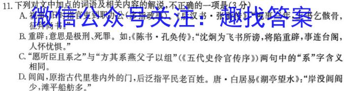 师大名师金卷2023年陕西省初中学业水平考试（三）语文