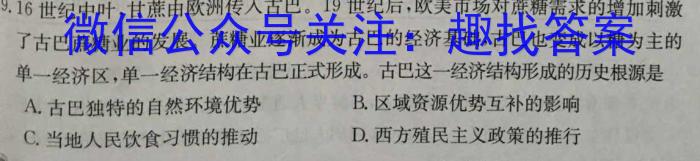 2023年陕西省初中学业水平考试B版T版历史