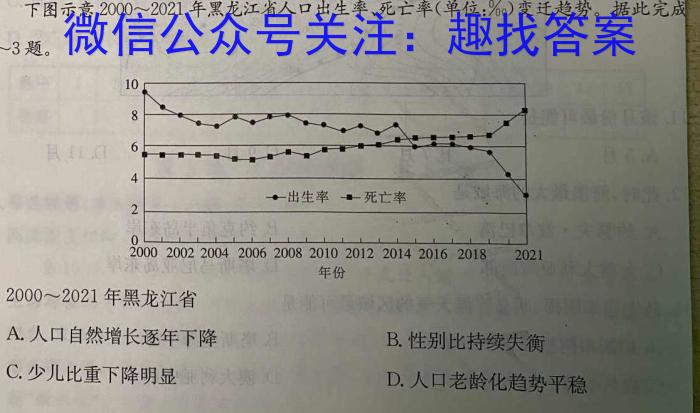 百师联盟 2023届高三信息押题卷(三)3 全国卷l地理