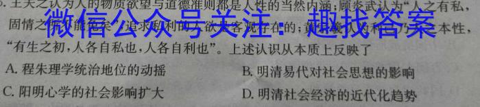 2023年安徽省名校联盟高三4月联考历史试卷