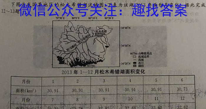 2023年重庆大联考高二年级4月期中考试（23-417B）地理.