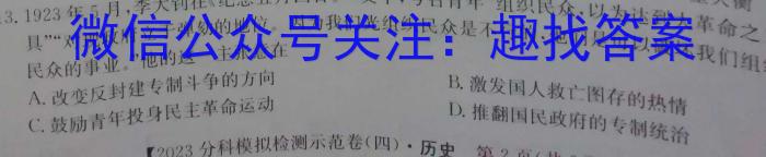 2023年陕西省初中学业水平考试冲刺（二）历史