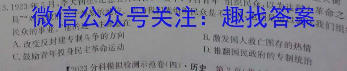 安徽鼎尖教育2023届高三5月联考历史