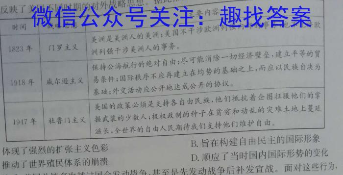 NT2023届普通高等学校招生全国统一考试模拟押题试卷(三)历史