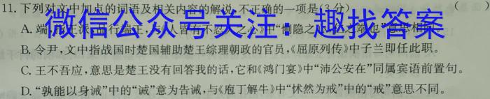 安徽省2023届九年级考前适应性评估（三）（8LR）语文