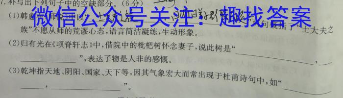 ［二轮］2023年名校之约·中考导向总复习模拟样卷（六）语文