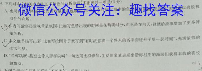 九师联盟 2022~2023学年高三押题信息卷(老高考)(四)语文