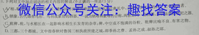 湖北省2022-2023学年度下学期期中新洲区部分学校高中二目标检测语文