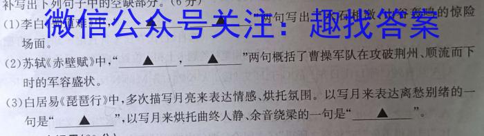 浙江省A9协作体2022学年第二学期期中联考高二语文