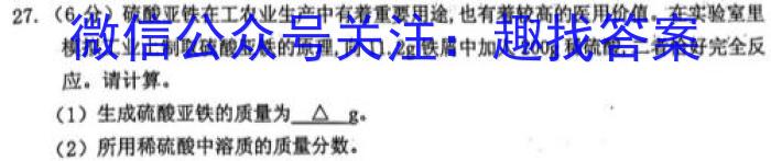 2023年陕西省普通高中学业水平考试全真模拟(二)化学