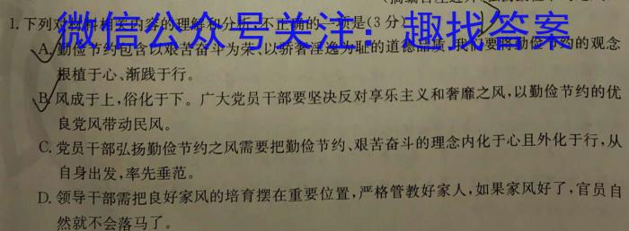 2023届陕西省九年级教学质量检测(△)语文