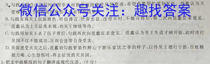 2023届全国普通高等学校招生统一考试 JY高三冲刺卷(二)语文