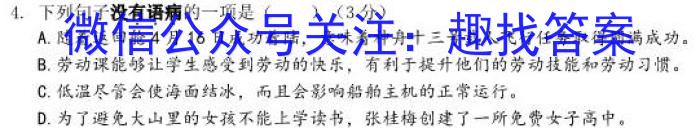 广东省2022-2023学年高一年级第二学期四校联盟期中检测语文