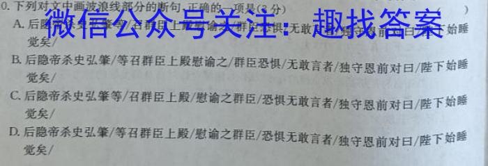 2023年“万友”中考突破卷（三）语文