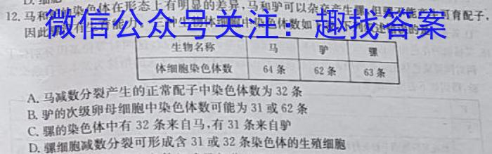 2025届河北大联考高一年级4月联考（005A·HEB）生物