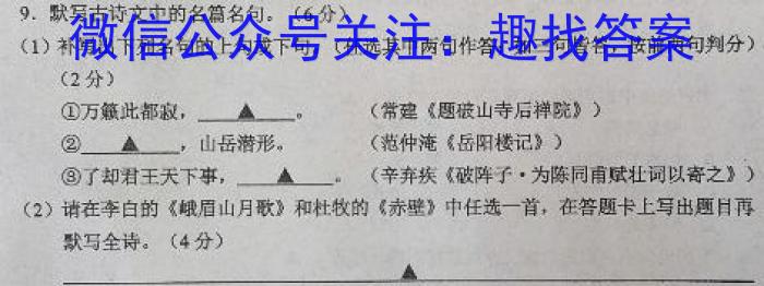 2023届华大新高考联盟高三年级4月联考（全国卷）语文