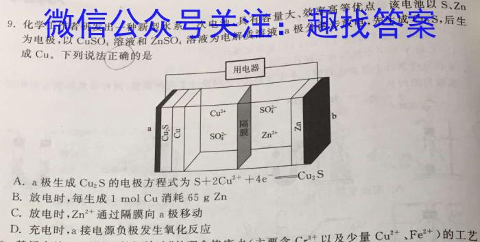 云南师大附中2023年高三4月考(贵州卷)(白白黑白白黑白黑)化学