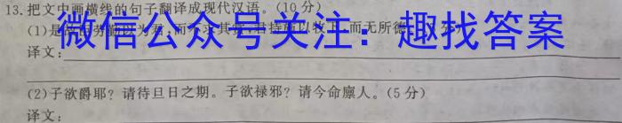 2023届衡水金卷先享题压轴卷答案 老高考(JJ)一语文