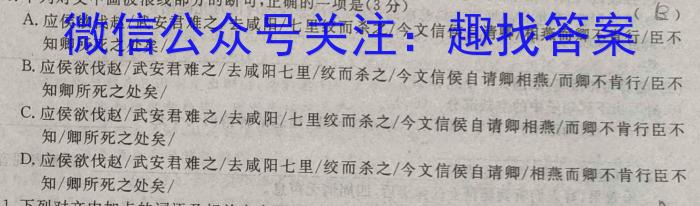 天一大联考·安徽卓越县中联盟 2022-2023学年(下)高二阶段性测试(期中)语文