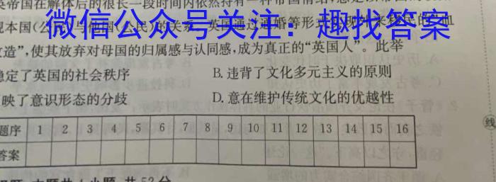 陕西学林教育 2022~2023学年度第二学期七年级期中教学检测试题(卷)历史