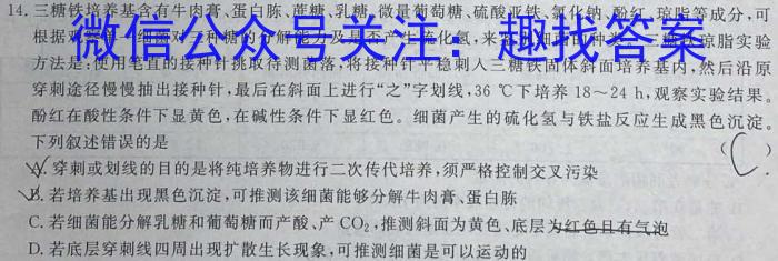 1号卷·A10联盟2023届高考最后一卷(自测卷)生物试卷答案