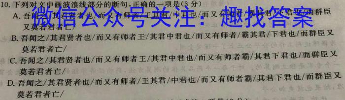 山东省2022-2023学年高一下学期（4月期中）质量监测联合调考（23-356A）语文