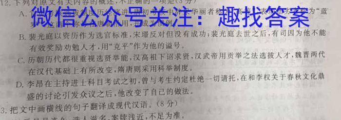 师大名师金卷2023年陕西省初中学业水平考试模拟卷(六)语文