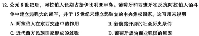 华师—附中2023年普通高等学校招生全国统一考试名校联盟·压轴卷(二)历史