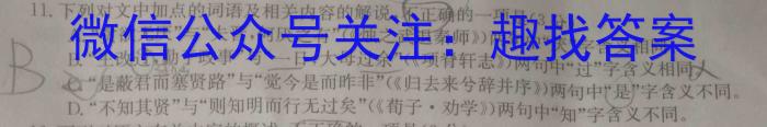 文博志鸿 2023年河北省初中毕业生升学文化课模拟考试(密卷一)语文