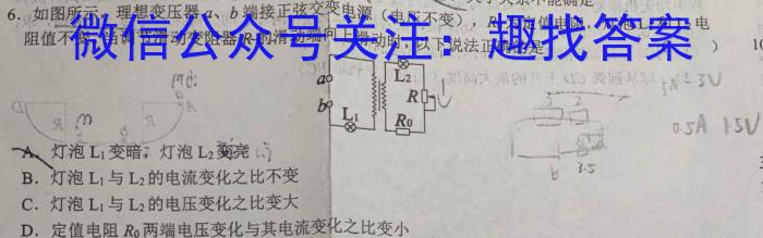 京师AI联考2023届高三质量联合测评全国乙卷(二)物理.