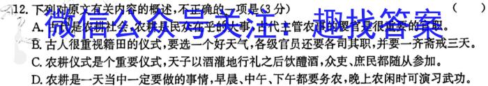 安徽省2023届九年级考前适应性评估（三）（8LR）语文