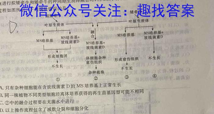 2023年全国高考猜题密卷(三)生物