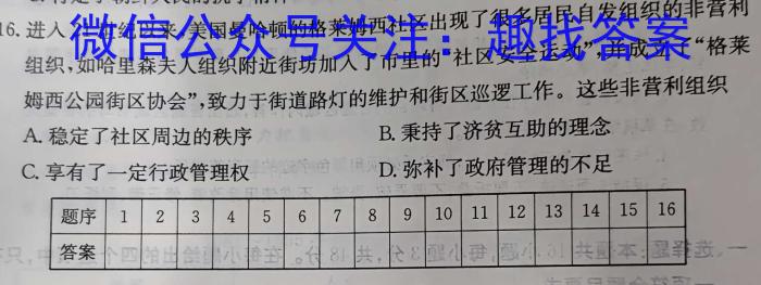 皖智教育 安徽第一卷·2023年八年级学业水平考试信息交流试卷(二)历史