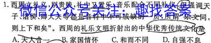 2023年河南省初中学业水平暨高级中等学校招生模拟考试（四）政治试卷d答案