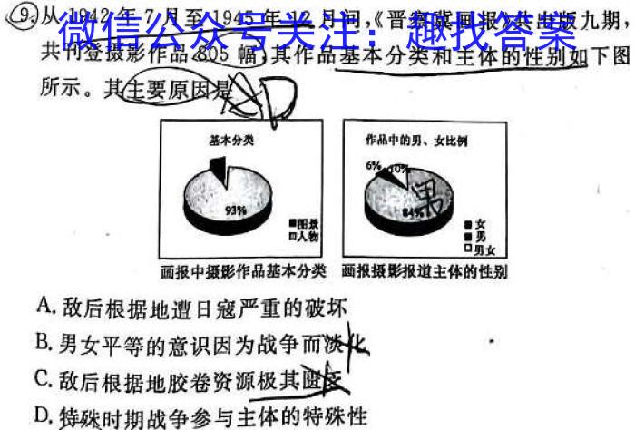 新向标教育 淘金卷2023年普通高等学校招生考试模拟金卷(一)历史