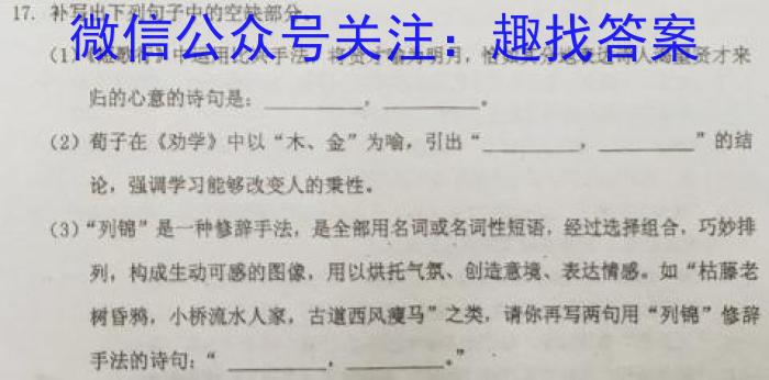 2023年山西省中考信息冲刺卷·压轴与预测（二）语文