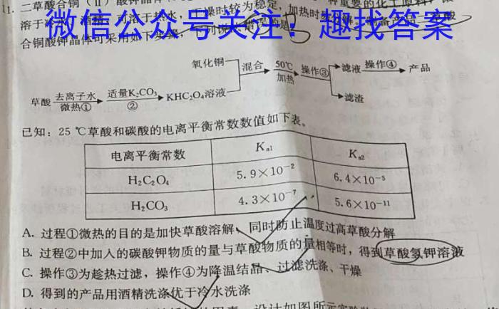 国考1号18·第18套·高中2023届高考适应性考试化学