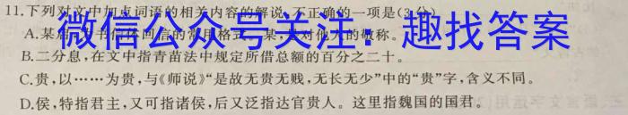 2023年湖南省高三年级5月联考（524C·HUN）语文