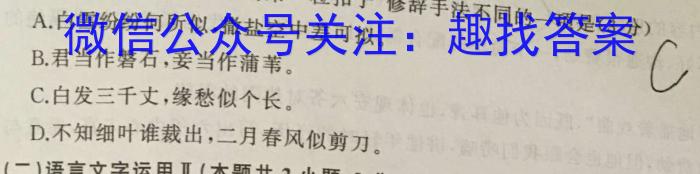 2023届全国老高考高三百万联考5月联考(578C)语文